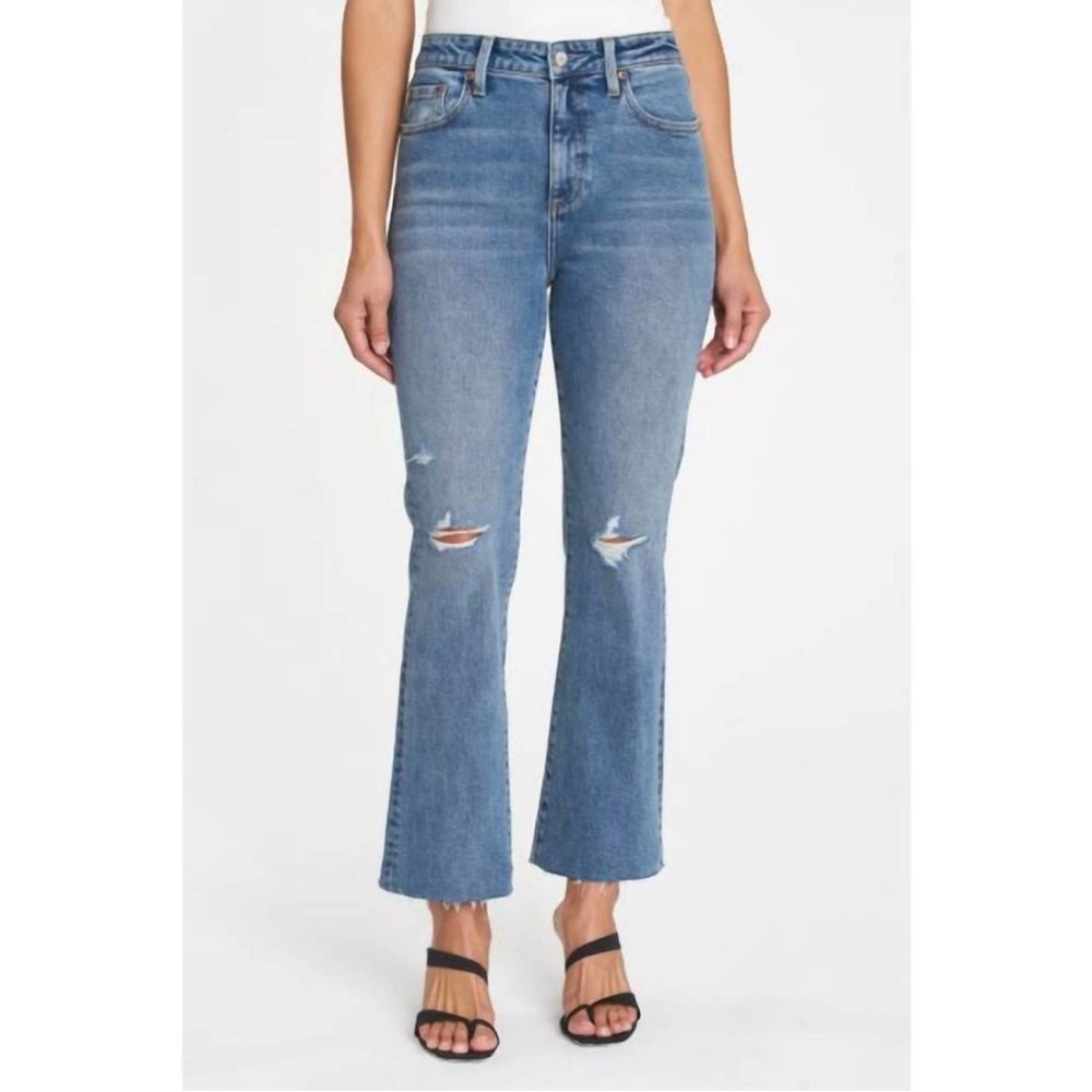 Pistola Lennon Distressed High Rise Crop Bootcut Jeans Size 25